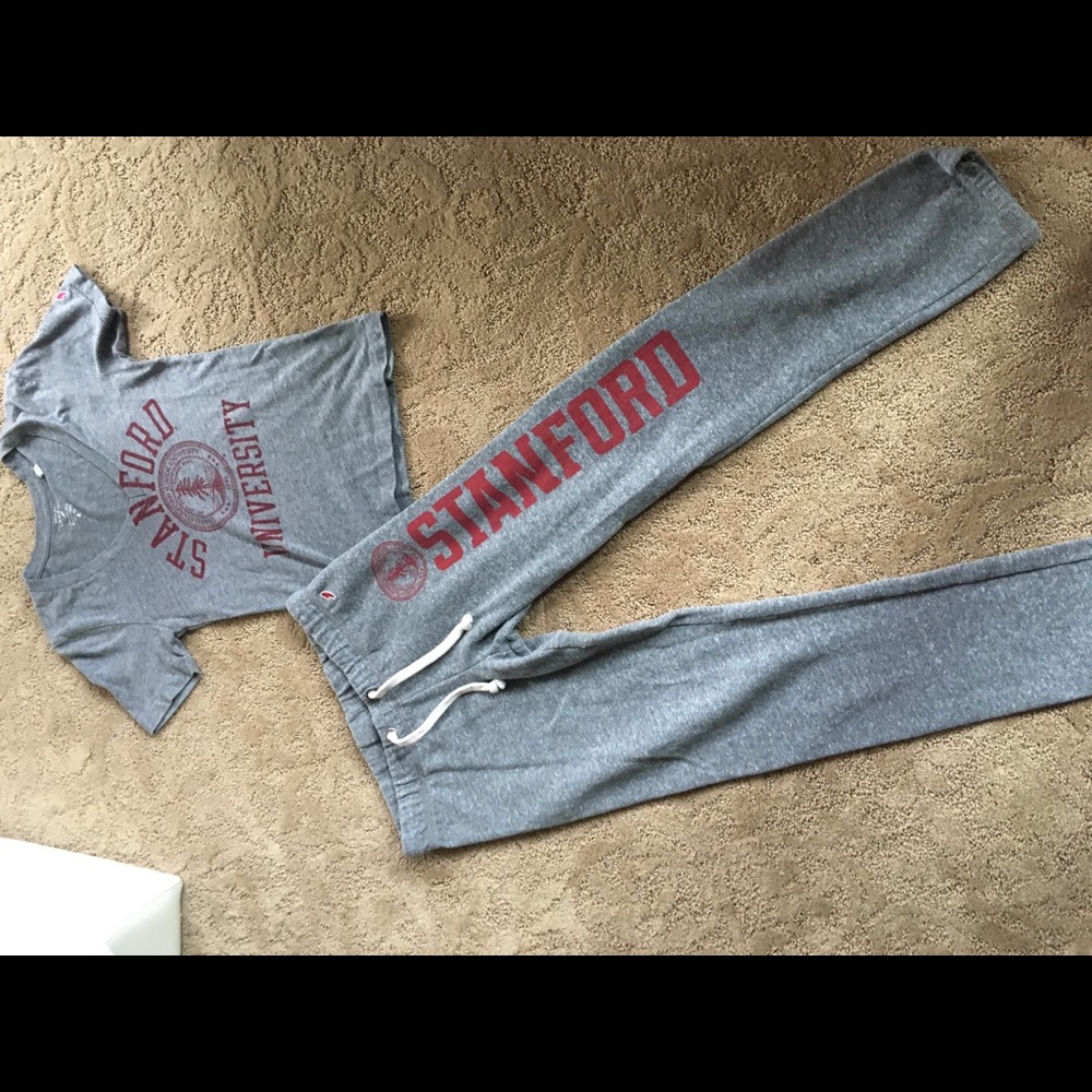 Stanford College sweat pants and t shirt